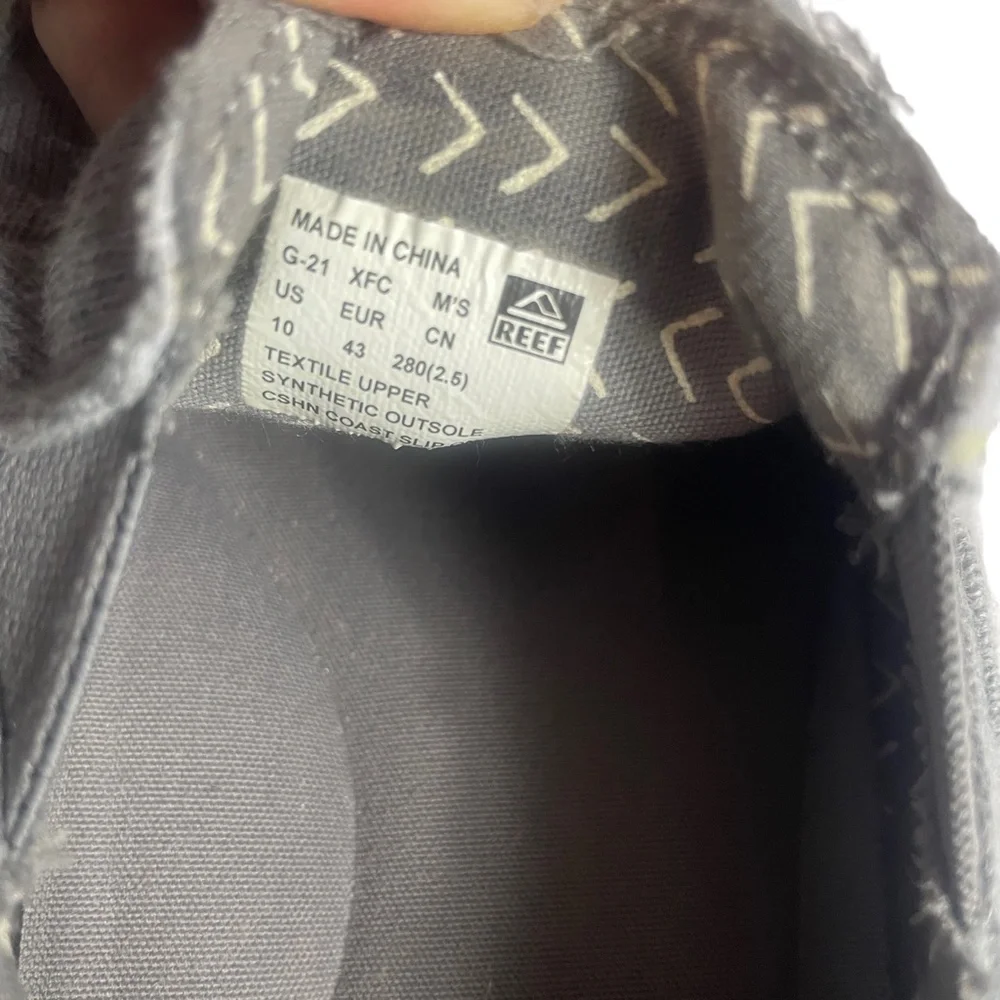 Reef Gray Slip On Men's 10‎ Textile Upper Shoes